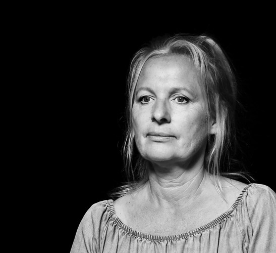 Current black and white portrait of Katharina Delfino.